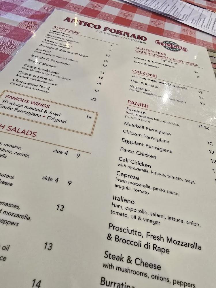 Antico Fornaio Menu image 1